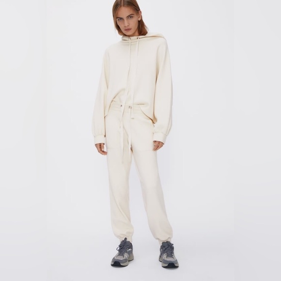 ZARA HOODED KNIT SWEATSHIRT & JOGGING PANTS SET SIZE M - Picture 1 of 4
